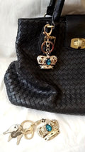 Bag Charm Large Crown - Gold Alloy with Crystal & Diamante