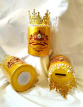 Luxury Gold Ceramic Money Box – Royal Treasury Crown & Lion Edition