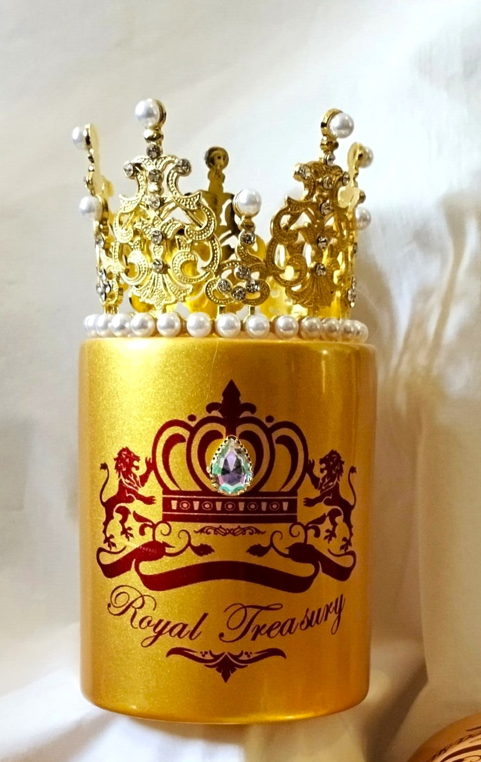 Luxury Gold Ceramic Money Box – Royal Treasury Crown & Lion Edition