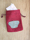 Small Linen Drawstring Gift/Storage Bag with Diamante Crown